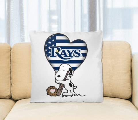 Tampa Bay Rays MLB Baseball The Peanuts Movie Adorable Snoopy Pillow Square Pillow