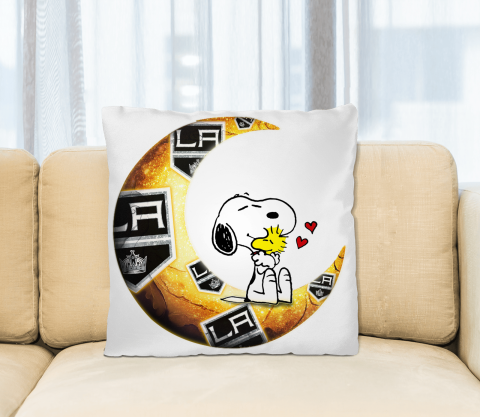 NHL Hockey Los Angeles Kings I Love Snoopy To The Moon And Back Pillow Square Pillow