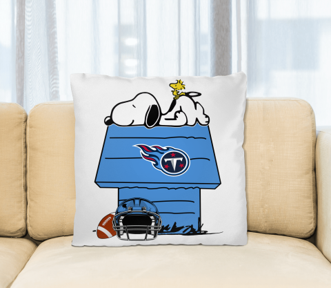 Tennessee Titans NFL Football Snoopy Woodstock The Peanuts Movie Pillow Square Pillow