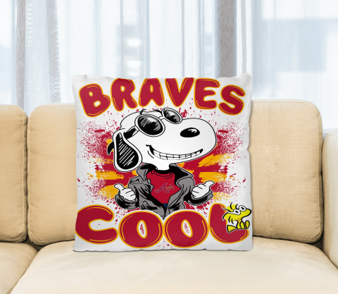 MLB Baseball Atlanta Braves Cool Snoopy Pillow Square Pillow