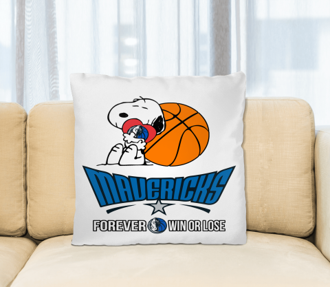 NBA The Peanuts Movie Snoopy Forever Win Or Lose Basketball Dallas Mavericks Pillow Square Pillow