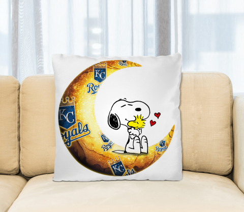 MLB Baseball Kansas City Royals I Love Snoopy To The Moon And Back Pillow Square Pillow
