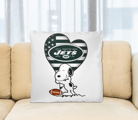 New York Jets NFL Football The Peanuts Movie Adorable Snoopy Pillow Square Pillow