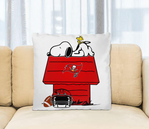Tampa Bay Buccaneers NFL Football Snoopy Woodstock The Peanuts Movie Pillow Square Pillow
