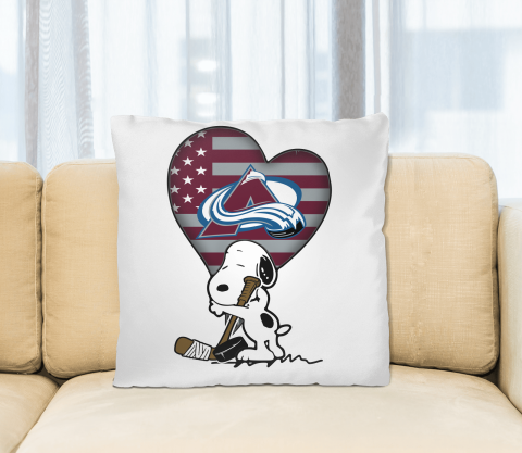 Colorado Avalanche NHL Hockey The Peanuts Movie Adorable Snoopy Pillow Square Pillow