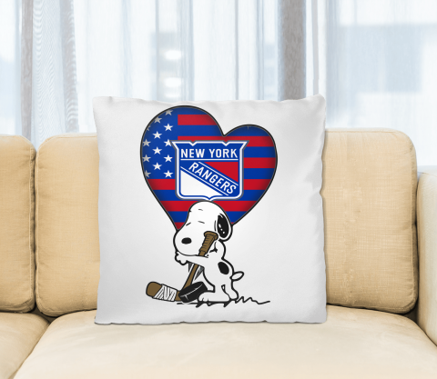 New York Rangers NHL Hockey The Peanuts Movie Adorable Snoopy Pillow Square Pillow