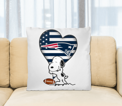 New England Patriots NFL Football The Peanuts Movie Adorable Snoopy Pillow Square Pillow