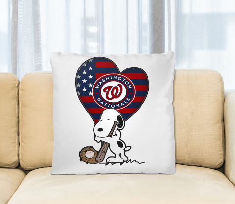 Washington Nationals MLB Baseball The Peanuts Movie Adorable Snoopy Pillow Square Pillow