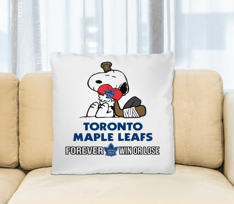 NHL The Peanuts Movie Snoopy Forever Win Or Lose Hockey Toronto Maple Leafs Pillow Square Pillow