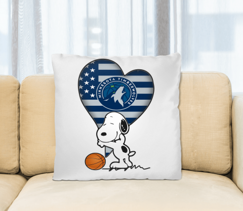 Minnesota Timberwolves NBA Basketball The Peanuts Movie Adorable Snoopy Pillow Square Pillow