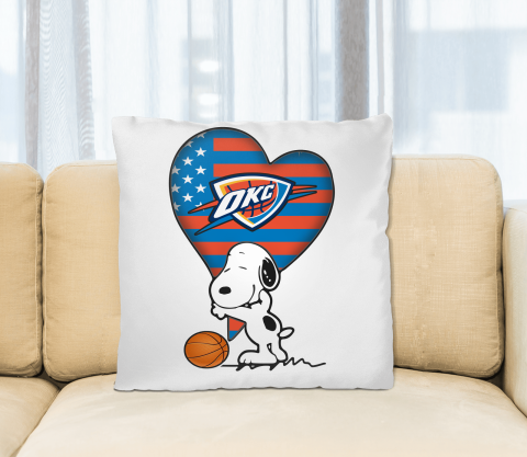 Oklahoma City Thunder NBA Basketball The Peanuts Movie Adorable Snoopy Pillow Square Pillow