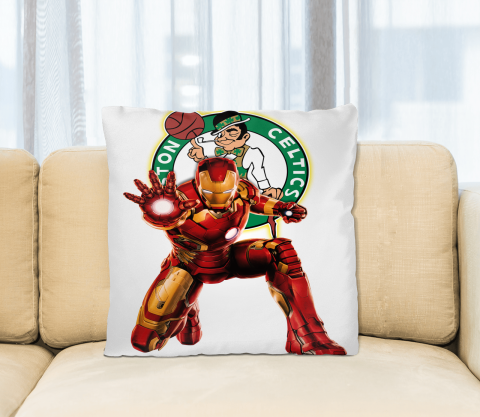 NBA Iron Man Marvel Comics Sports Basketball Boston Celtics Square Pillow