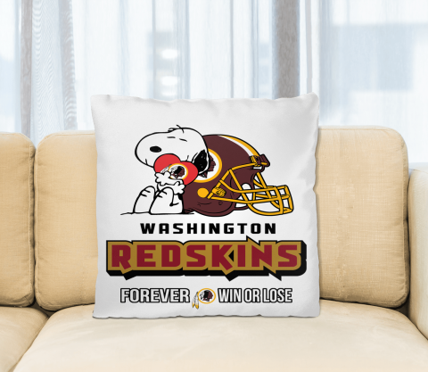 NFL The Peanuts Movie Snoopy Forever Win Or Lose Football Washington Redskins Pillow Square Pillow