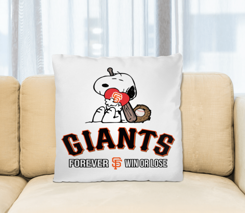 MLB The Peanuts Movie Snoopy Forever Win Or Lose Baseball San Francisco Giants Pillow Square Pillow