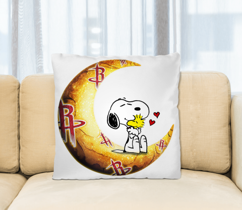 NBA Basketball Houston Rockets I Love Snoopy To The Moon And Back Pillow Square Pillow