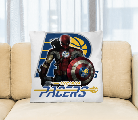 Indiana Pacers NBA Basketball Captain America Thor Spider Man Hawkeye Avengers Square Pillow