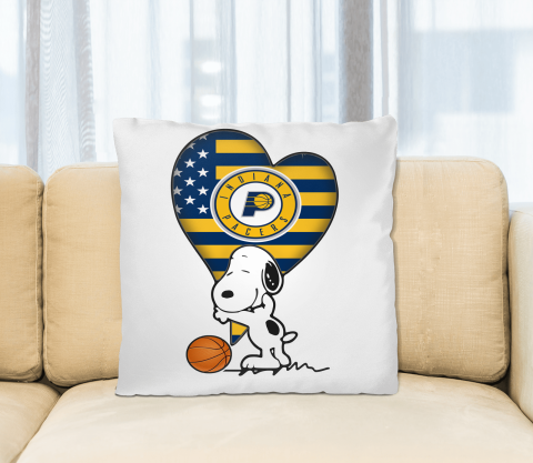 Indiana Pacers NBA Basketball The Peanuts Movie Adorable Snoopy Pillow Square Pillow