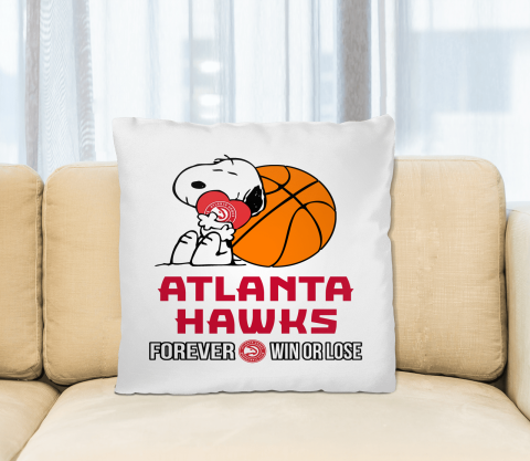 NBA The Peanuts Movie Snoopy Forever Win Or Lose Basketball Atlanta Hawks Pillow Square Pillow
