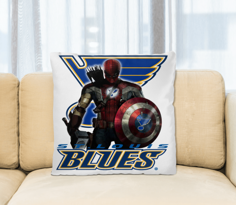 NHL Captain America Thor Spider Man Hawkeye Avengers Endgame Hockey St.Louis Blues Square Pillow