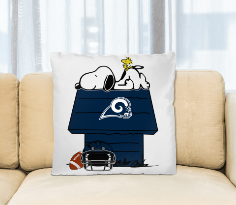 Los Angeles Rams NFL Football Snoopy Woodstock The Peanuts Movie Pillow Square Pillow