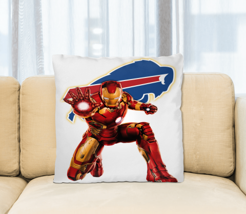 NFL Iron Man Marvel Comics Sports Football Buffalo Bills Square Pillow