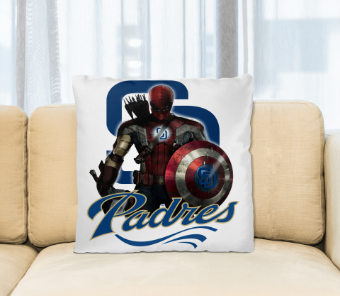 MLB Captain America Thor Spider Man Hawkeye Avengers Endgame Baseball San Diego Padres Square Pillow
