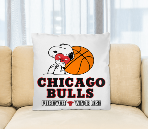 NBA The Peanuts Movie Snoopy Forever Win Or Lose Basketball Chicago Bulls Pillow Square Pillow