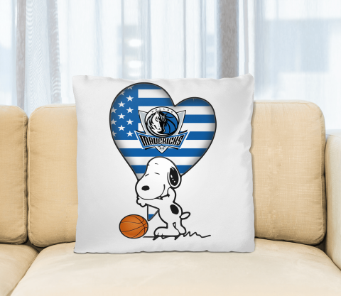 Dallas Mavericks NBA Basketball The Peanuts Movie Adorable Snoopy Pillow Square Pillow