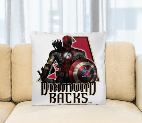 MLB Captain America Thor Spider Man Hawkeye Avengers Endgame Baseball Arizona Diamondbacks Square Pillow