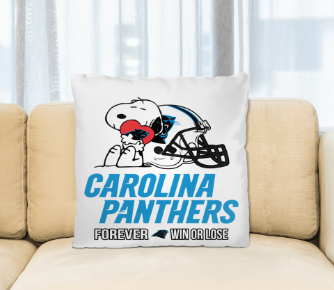NFL The Peanuts Movie Snoopy Forever Win Or Lose Football Carolina Panthers Pillow Square Pillow