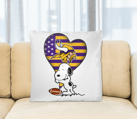 Minnesota Vikings NFL Football The Peanuts Movie Adorable Snoopy Pillow Square Pillow