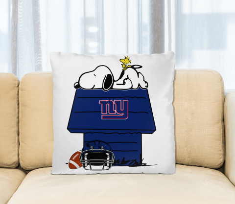 New York Giants NFL Football Snoopy Woodstock The Peanuts Movie Pillow Square Pillow