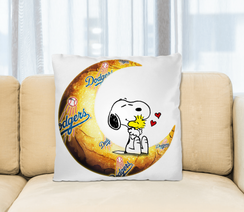 MLB Baseball Los Angeles Dodgers I Love Snoopy To The Moon And Back Pillow Square Pillow