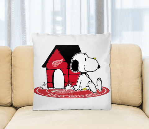 NHL Hockey Detroit Red Wings Snoopy The Peanuts Movie Pillow Square Pillow