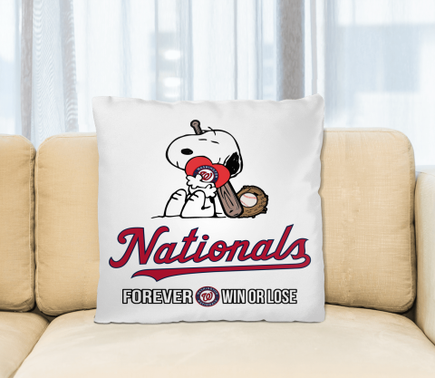 MLB The Peanuts Movie Snoopy Forever Win Or Lose Baseball Washington Nationals Pillow Square Pillow