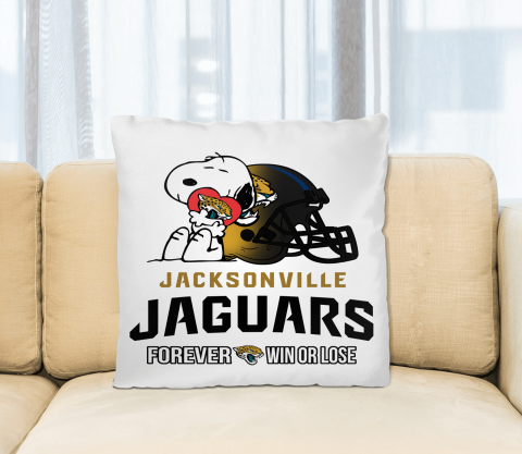 NFL The Peanuts Movie Snoopy Forever Win Or Lose Football Jacksonville Jaguars Pillow Square Pillow