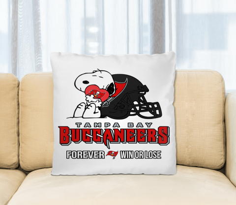 NFL The Peanuts Movie Snoopy Forever Win Or Lose Football Tampa Bay Buccaneers Pillow Square Pillow