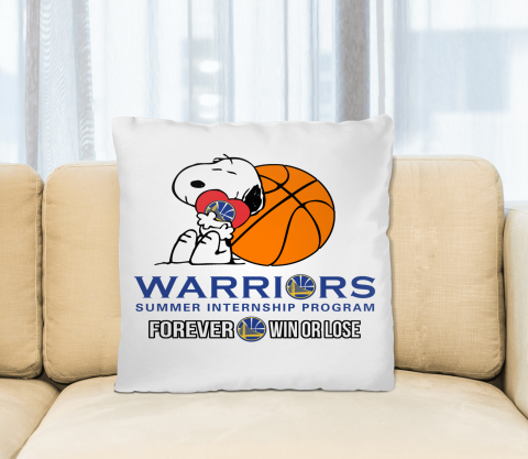 NBA The Peanuts Movie Snoopy Forever Win Or Lose Basketball Golden State Warriors Pillow Square Pillow