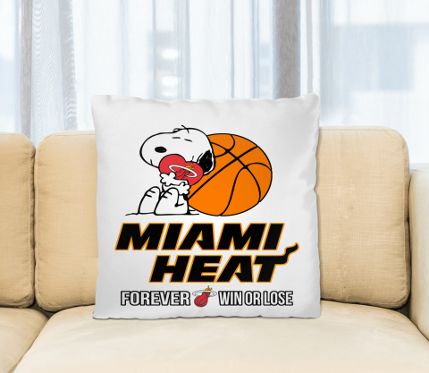 NBA The Peanuts Movie Snoopy Forever Win Or Lose Basketball Miami Heat Pillow Square Pillow