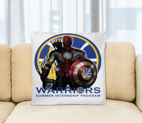 Golden State Warriors NBA Basketball Captain America Thor Spider Man Hawkeye Avengers Square Pillow