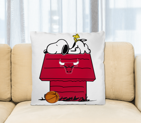Chicago Bulls NBA Basketball Snoopy Woodstock The Peanuts Movie Pillow Square Pillow