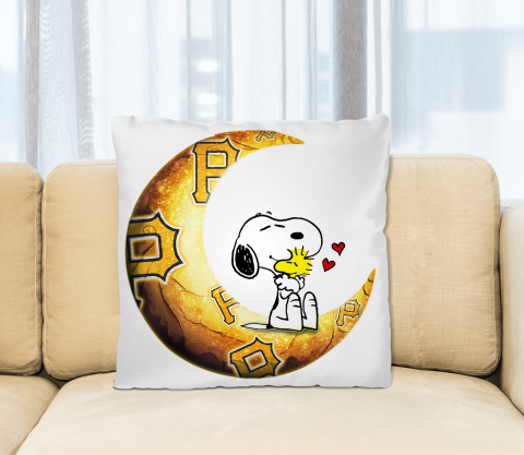 MLB Baseball Pittsburgh Pirates I Love Snoopy To The Moon And Back Pillow Square Pillow