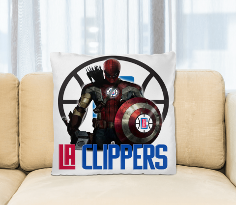 LA Clippers NBA Basketball Captain America Thor Spider Man Hawkeye Avengers Square Pillow