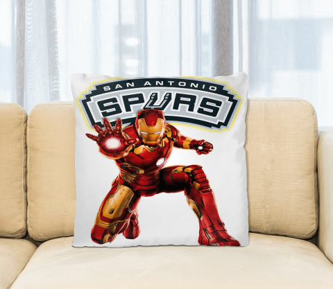 NBA Iron Man Marvel Comics Sports Basketball San Antonio Spurs Square Pillow
