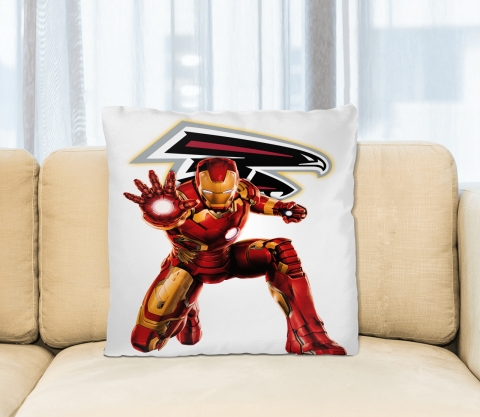 NFL Iron Man Marvel Comics Sports Football Atlanta Falcons Square Pillow