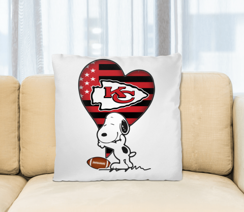 Kansas City Chiefs NFL Football The Peanuts Movie Adorable Snoopy Pillow Square Pillow