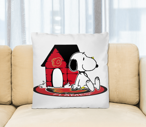 NHL Hockey Calgary Flames Snoopy The Peanuts Movie Pillow Square Pillow