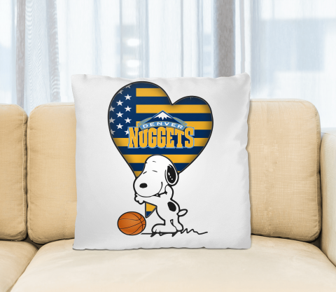 Denver Nuggets NBA Basketball The Peanuts Movie Adorable Snoopy Pillow Square Pillow