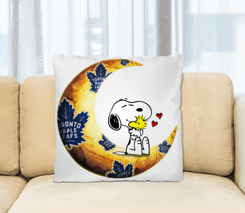 NHL Hockey Toronto Maple Leafs I Love Snoopy To The Moon And Back Pillow Square Pillow