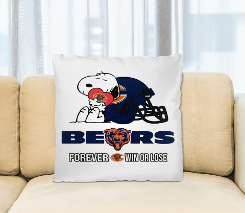 NFL The Peanuts Movie Snoopy Forever Win Or Lose Football Chicago Bears Pillow Square Pillow